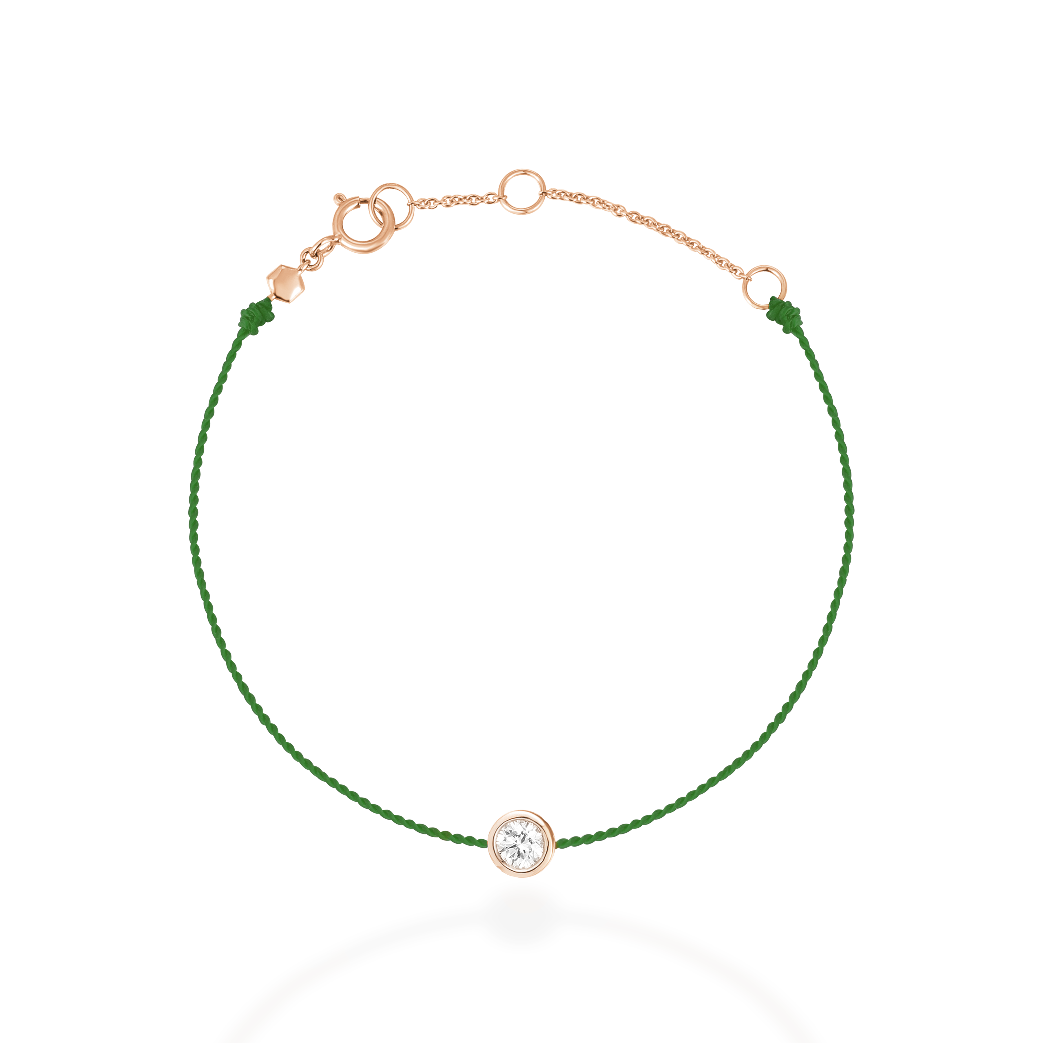 Green bezel diamond bracelet